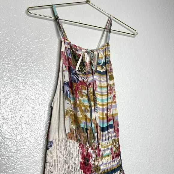 NWT Raga Women's Floral Maxi Summer Dress Smocked Waist Multi Color Small - Picture 6 of 12